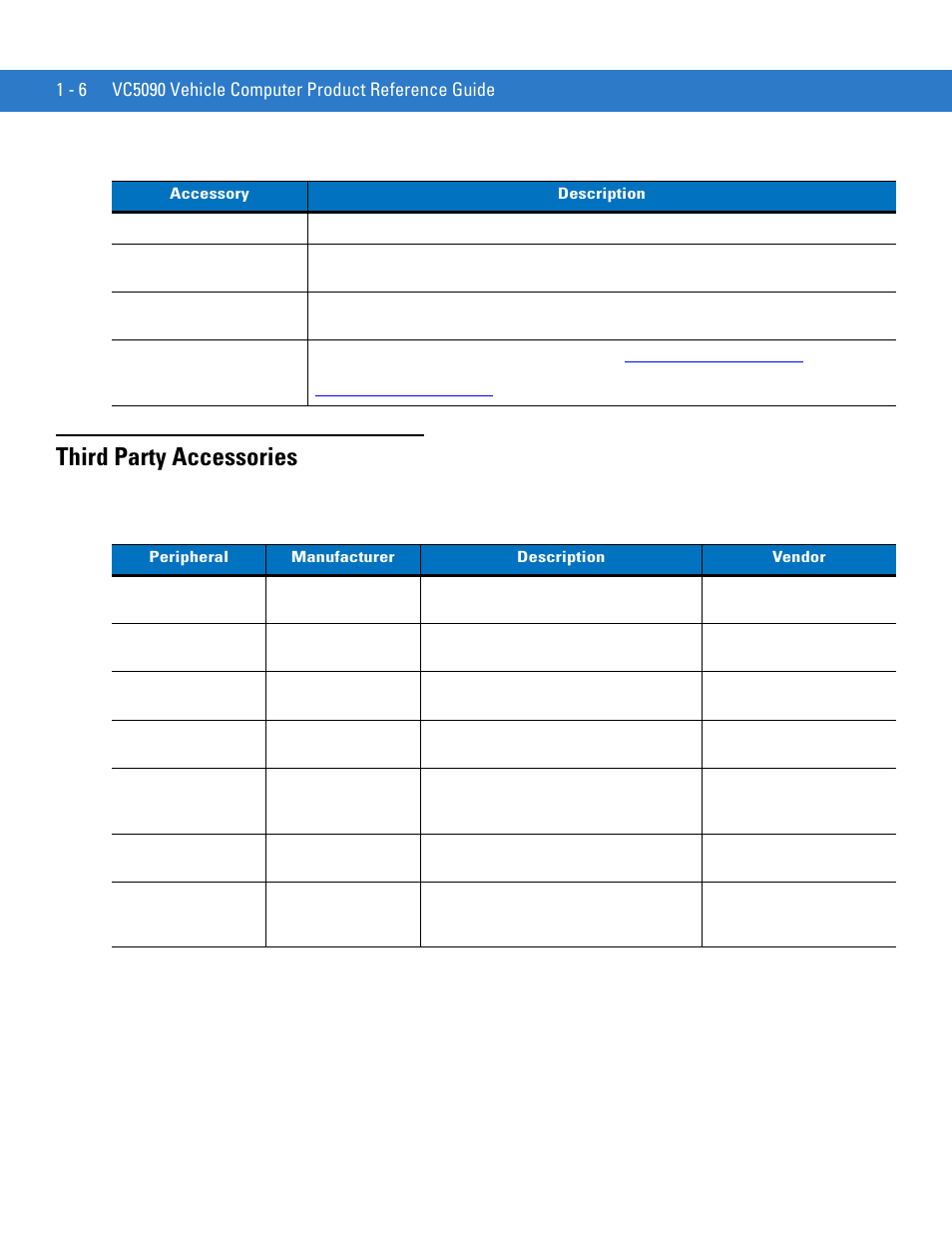 Third party accessories, Third party accessories -6 | Motorola VC5090 User Manual | Page 26 / 258