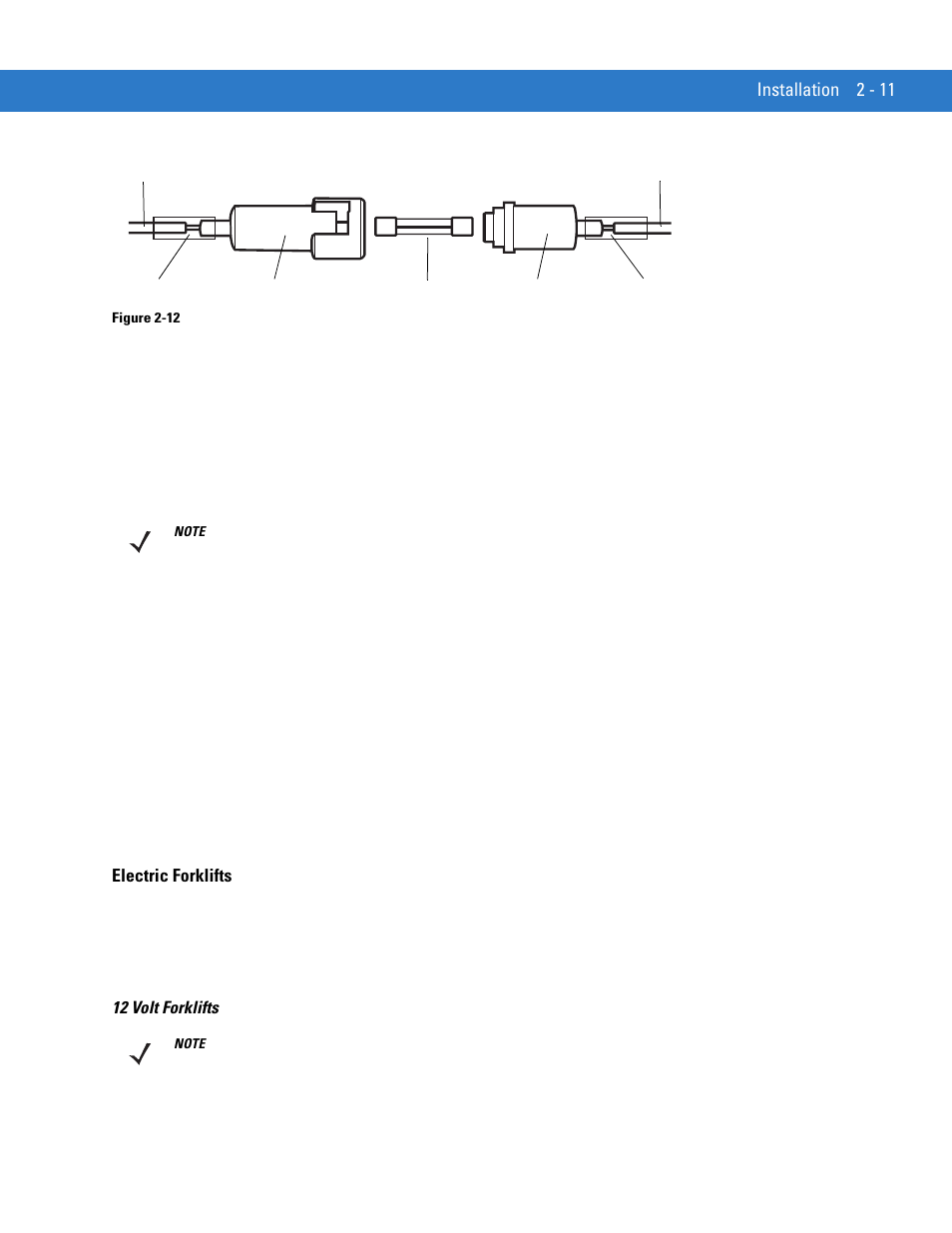 Electric forklifts, Electric forklifts -11, Installation 2 - 11 | Motorola VC5090 User Manual | Page 39 / 258