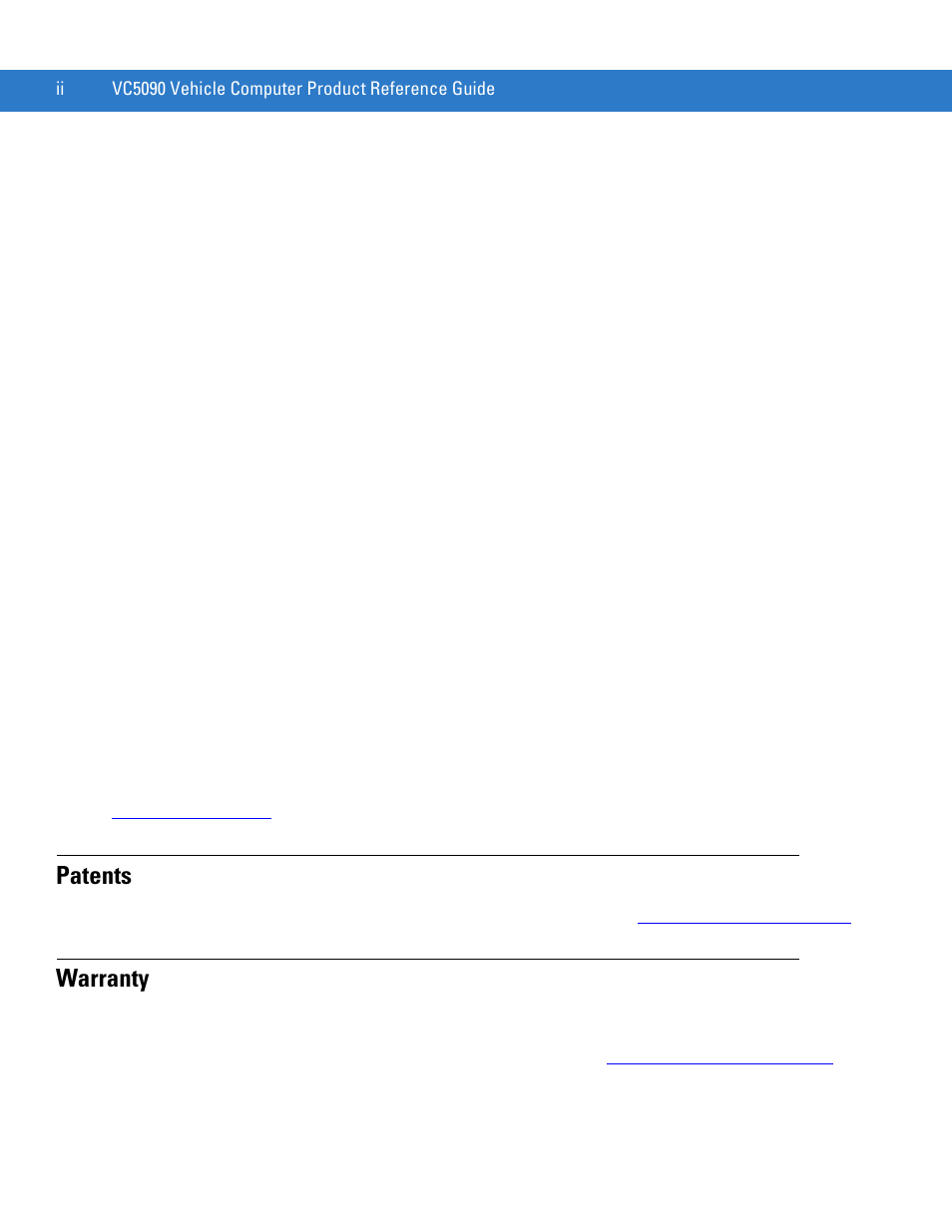 Patents, Warranty | Motorola VC5090 User Manual | Page 4 / 258