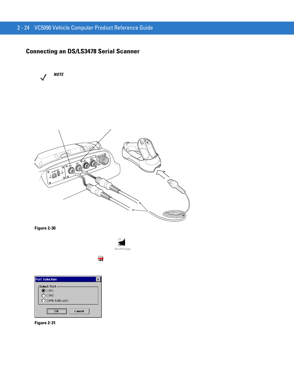 Connecting an ds/ls3478 serial scanner, Connecting an ds/ls3478 serial scanner -24 | Motorola VC5090 User Manual | Page 52 / 258