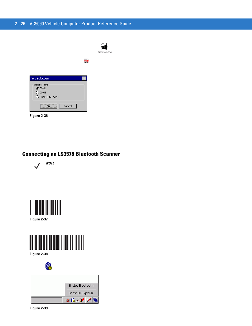 Connecting an ls3578 bluetooth scanner, Connecting an ls3578 bluetooth scanner -26 | Motorola VC5090 User Manual | Page 54 / 258