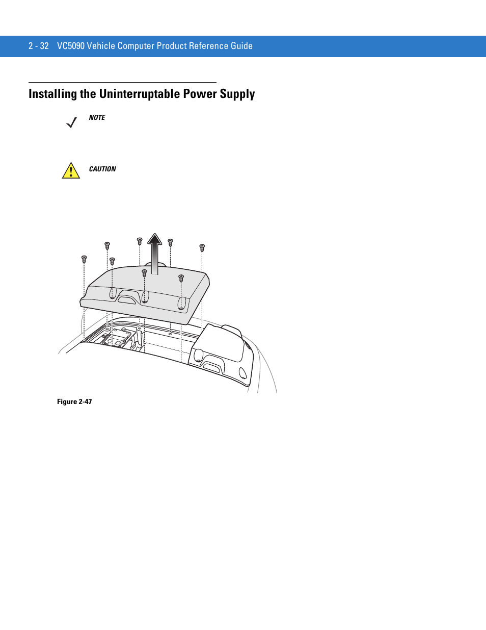 Installing the uninterruptable power supply, Installing the uninterruptable power supply -32 | Motorola VC5090 User Manual | Page 60 / 258