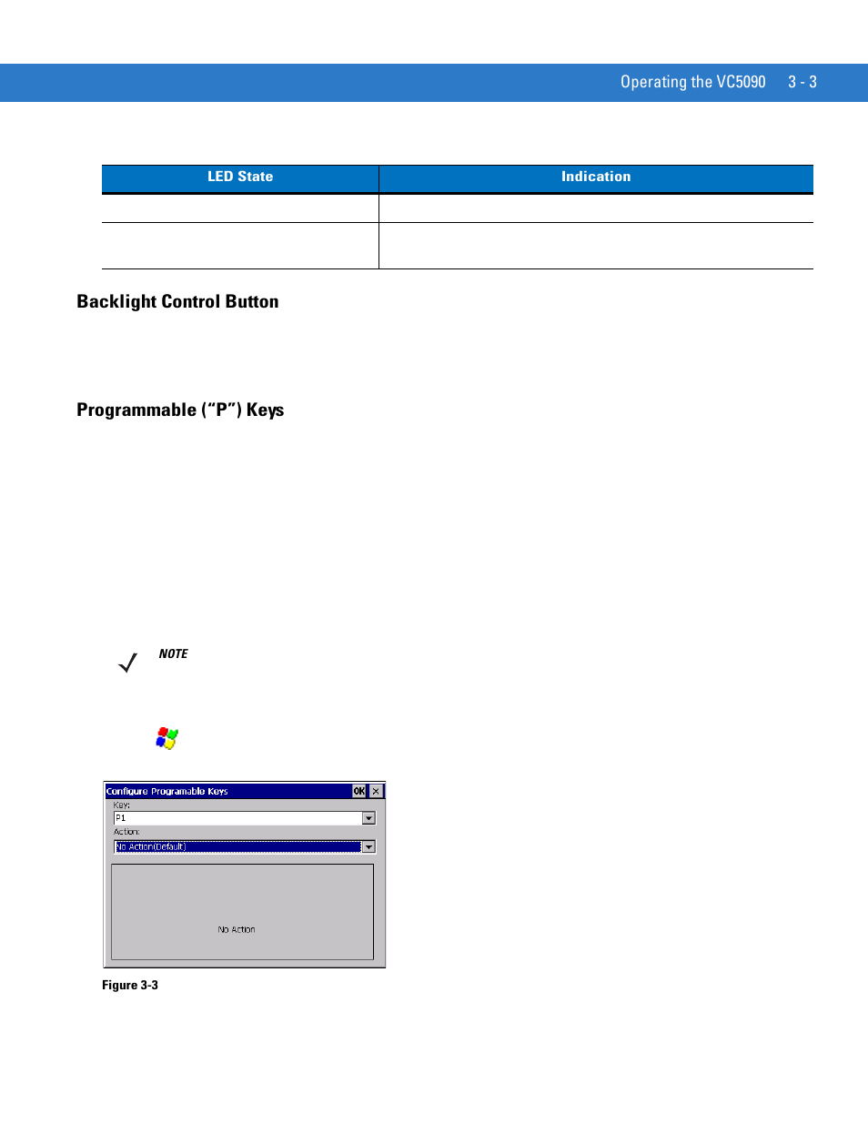 Backlight control button, Programmable (“p”) keys | Motorola VC5090 User Manual | Page 75 / 258