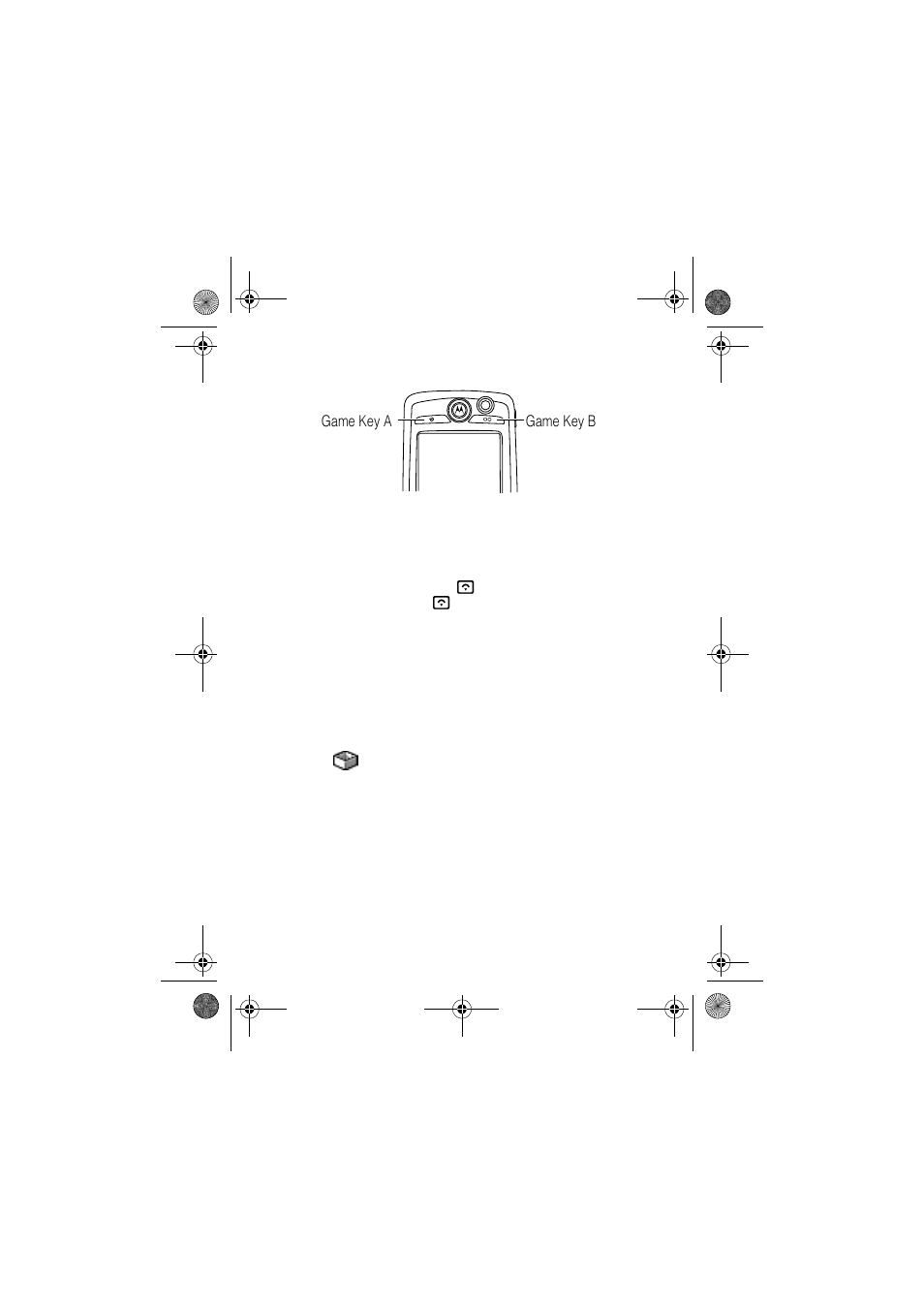 Using the game keys, Opening applications, Game key a and game key b | Motorola A1000 User Manual | Page 28 / 122