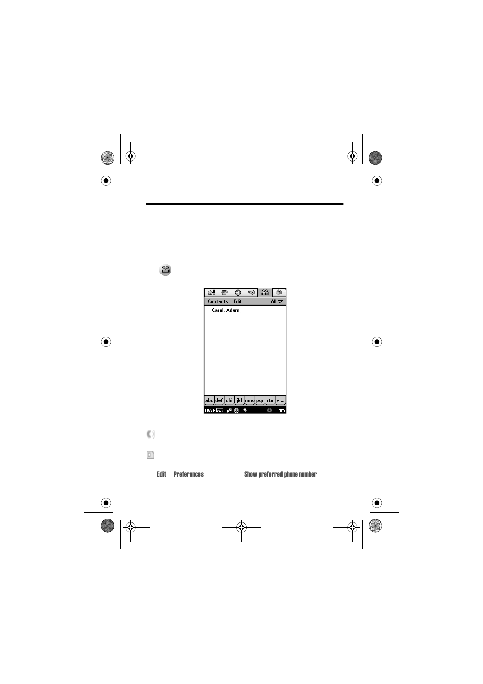 Contact list, Opening contacts application | Motorola A1000 User Manual | Page 55 / 122