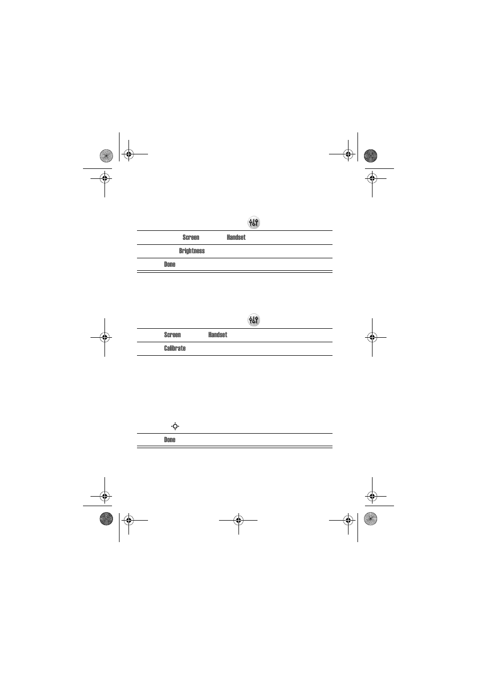 Setting the screen calibration, Setting the screen brightness, Setting the volume for system sounds | Motorola A1000 User Manual | Page 64 / 122