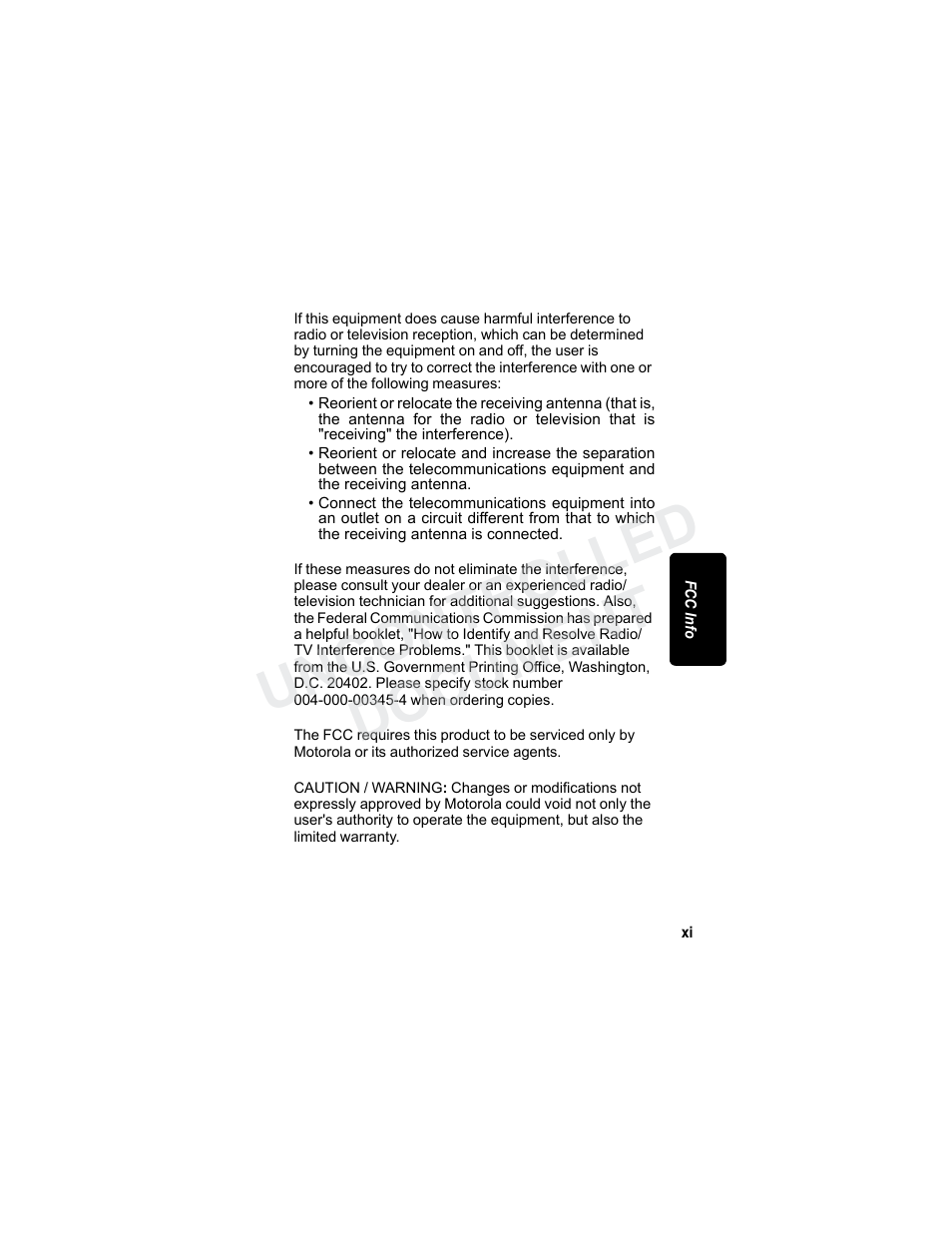 Uncontrolled document | Motorola MD7080 Series User Manual | Page 12 / 68