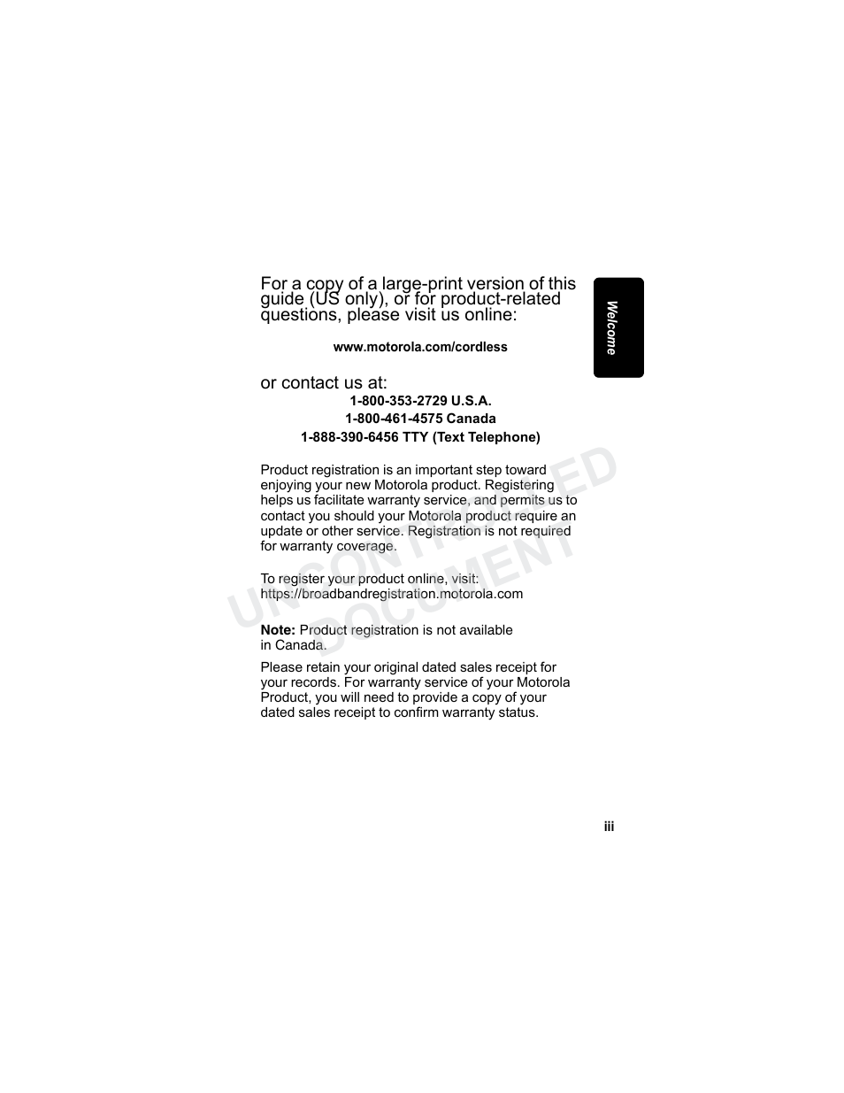 Uncontrolled document | Motorola MD7080 Series User Manual | Page 4 / 68