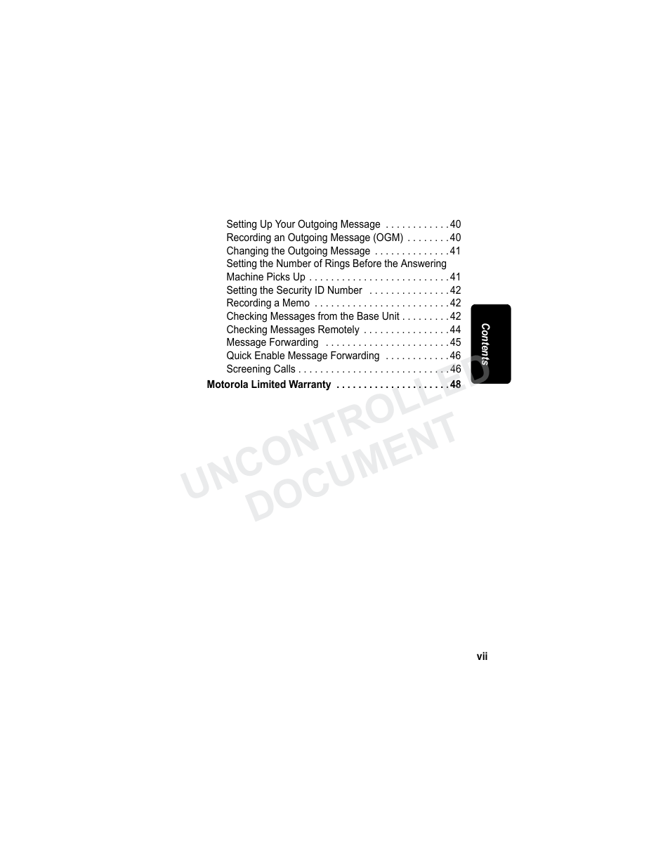 Uncontrolled document | Motorola MD7080 Series User Manual | Page 8 / 68