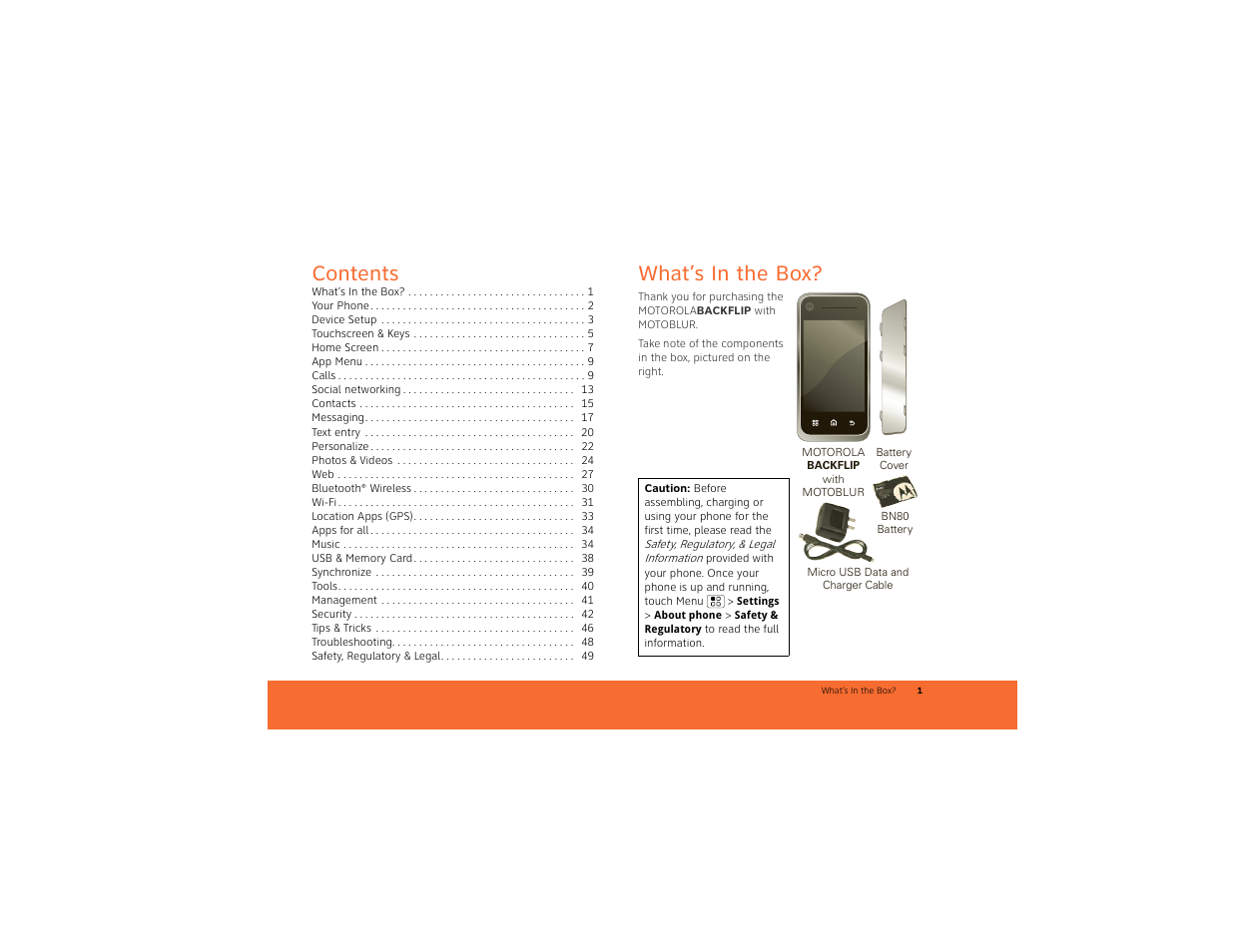 Motorola BACKFLIP 68014710001-A User Manual | Page 3 / 67