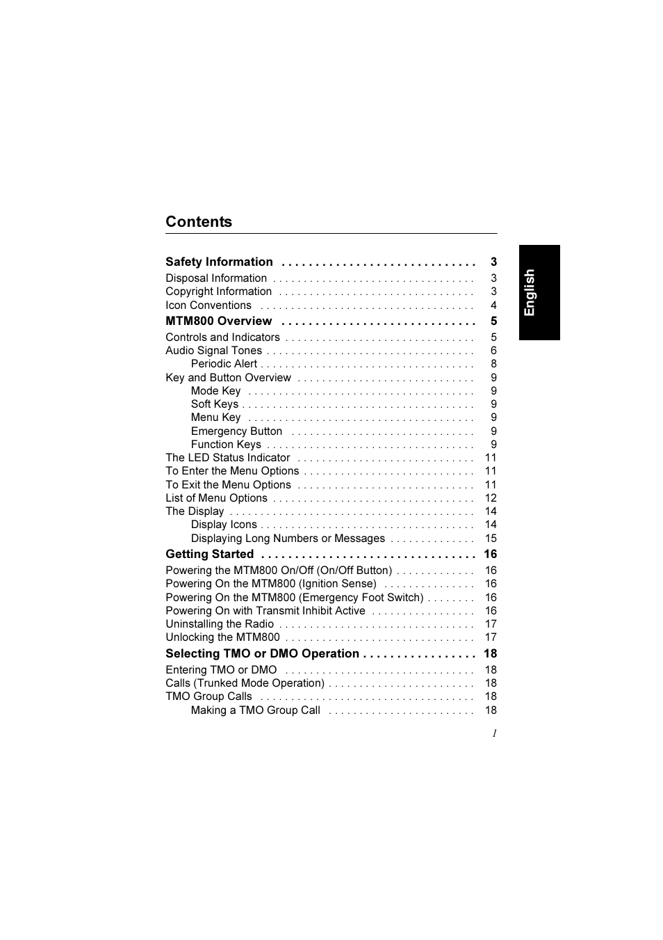 Motorola TETRA MTM800 User Manual | Page 3 / 168