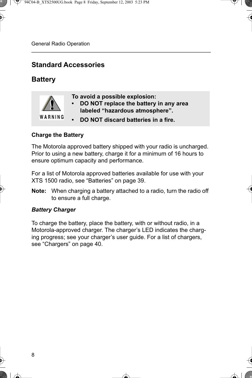 Motorola XTSTM 1500 User Manual | Page 18 / 66