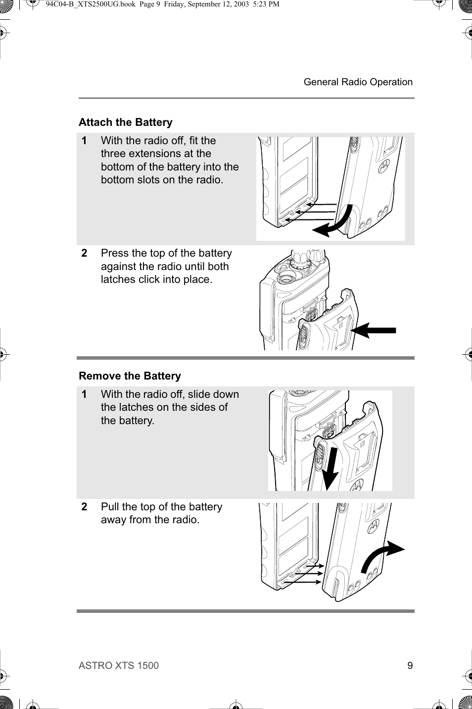 Motorola XTSTM 1500 User Manual | Page 19 / 66