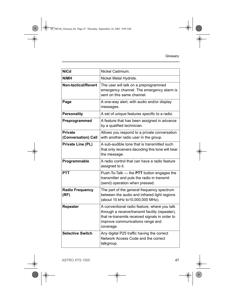 Motorola XTSTM 1500 User Manual | Page 57 / 66