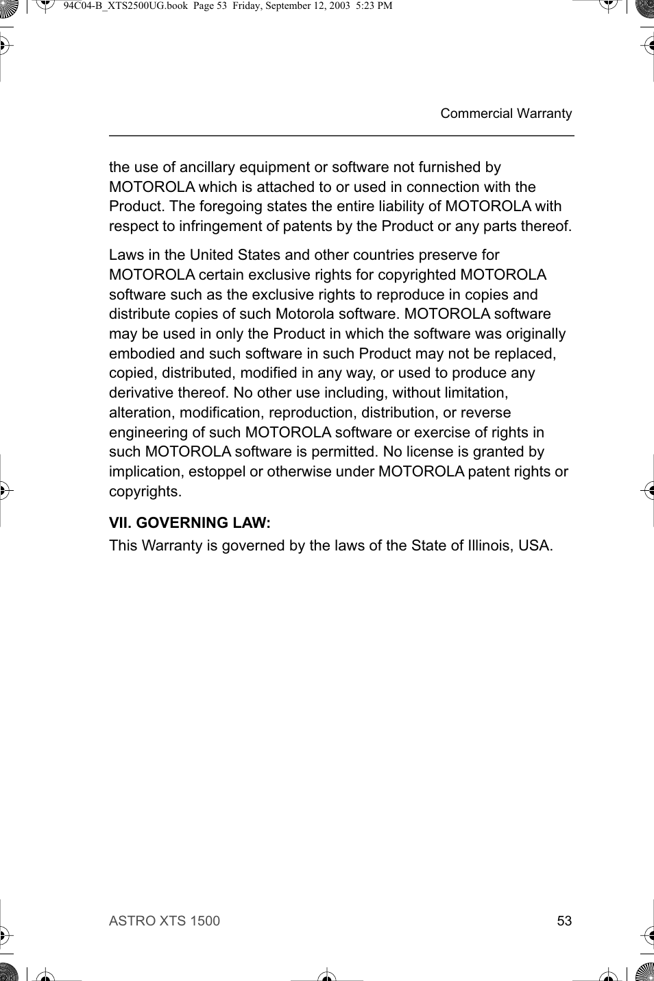 Motorola XTSTM 1500 User Manual | Page 63 / 66