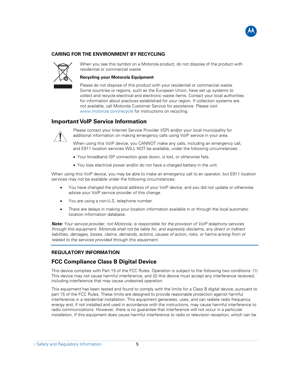 Motorola SBV6120E User Manual | Page 5 / 27