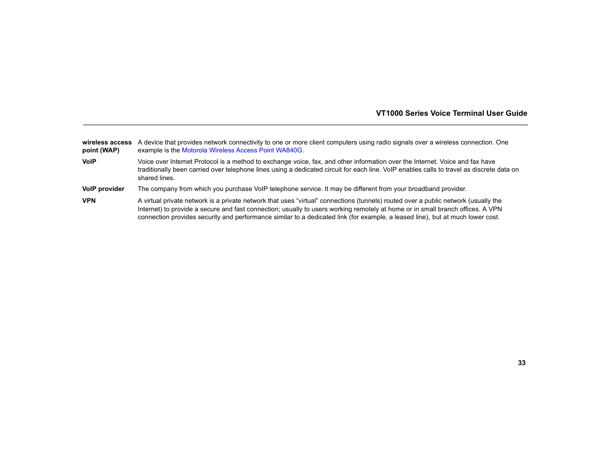 Motorola VT1000 User Manual | Page 39 / 42