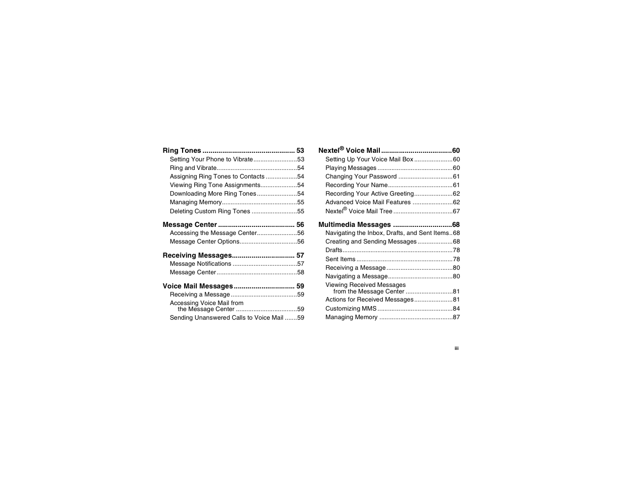 Motorola i265 User Manual | Page 5 / 183