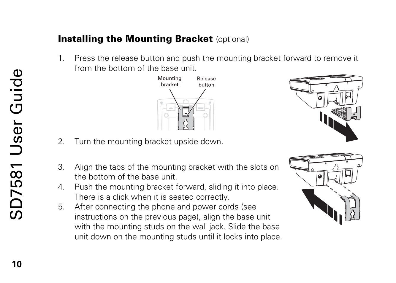 Installing the mounting bracket (optional), Sd7581 user guide | Motorola SD7581 User Manual | Page 23 / 58