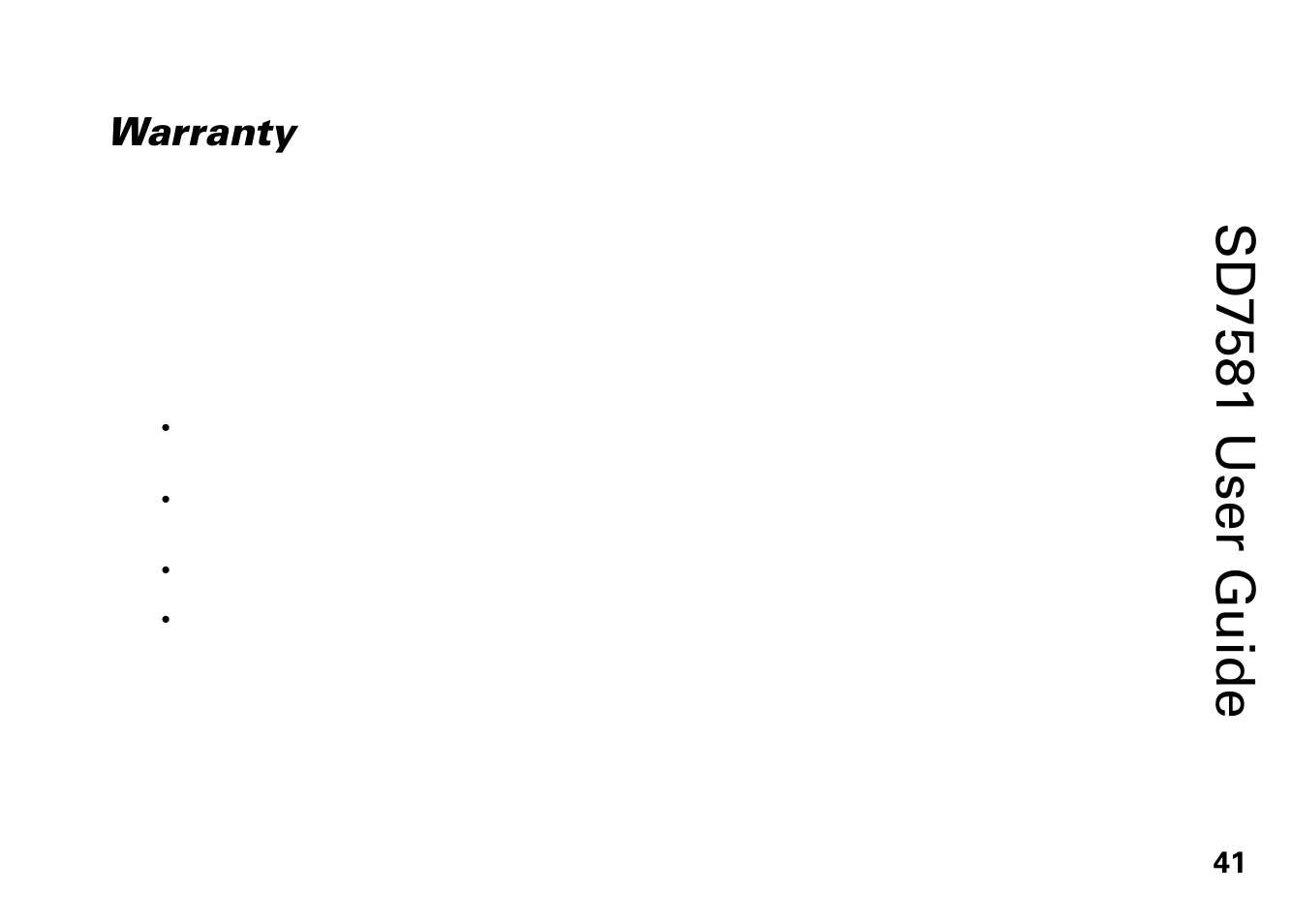 Warranty, Sd7581 user guide | Motorola SD7581 User Manual | Page 54 / 58