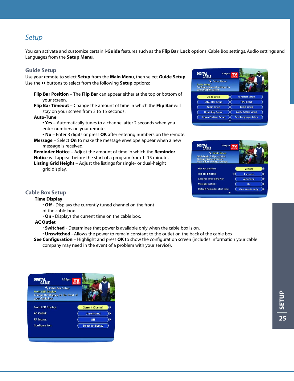 Setup | Motorola DCT6412 User Manual | Page 27 / 50