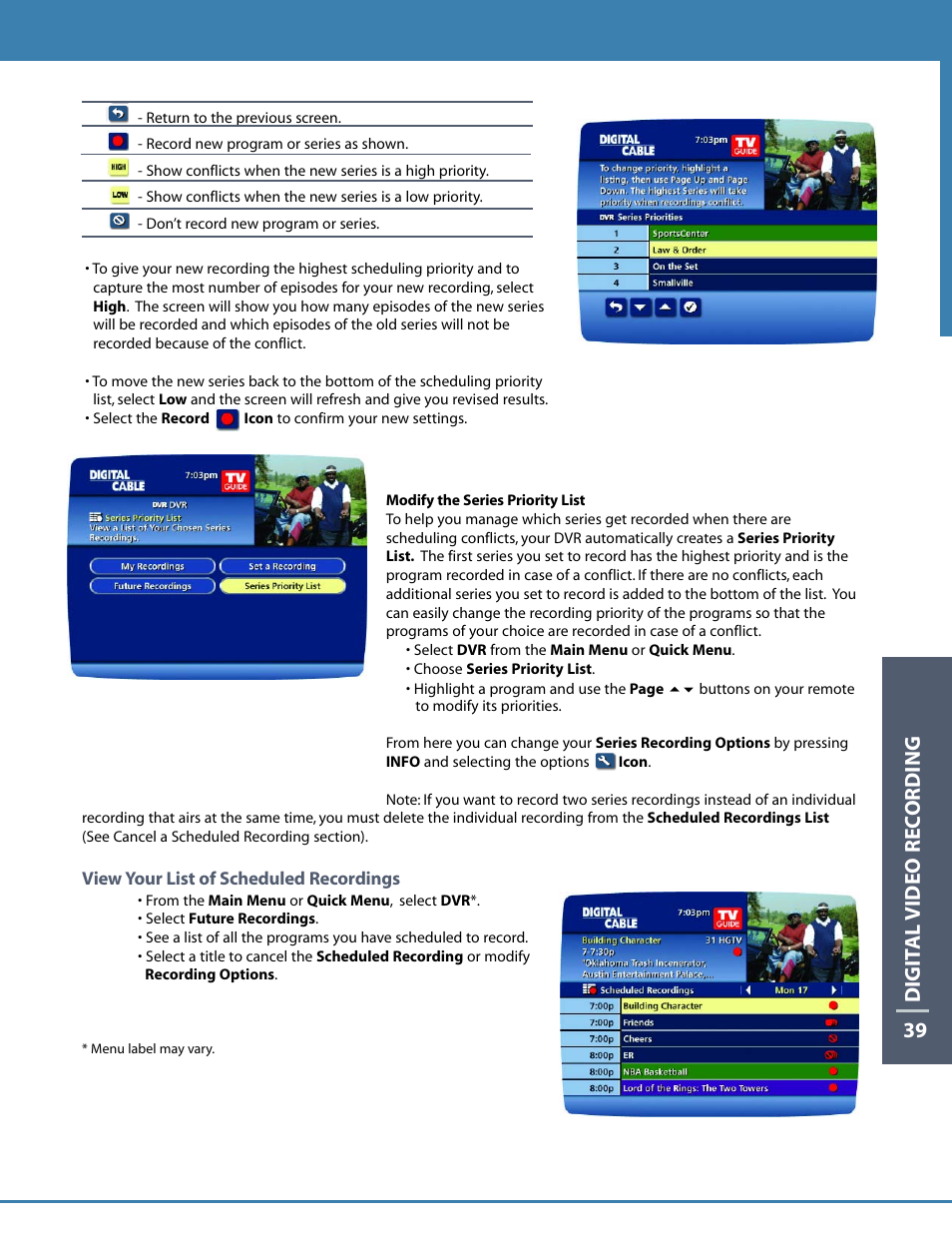 Digit al video rec ording 39 | Motorola DCT6412 User Manual | Page 41 / 50