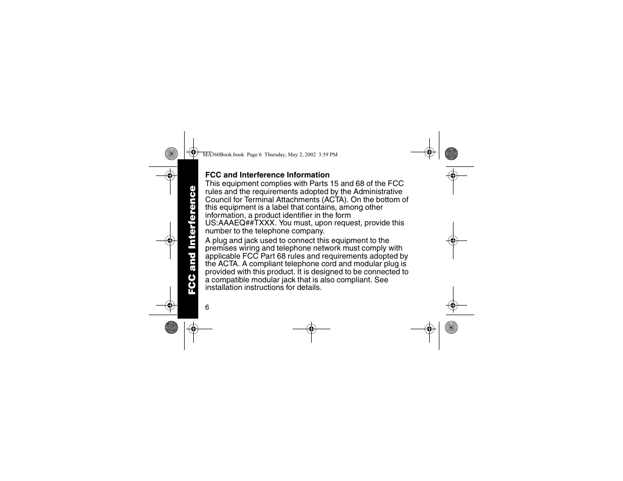 Fcc and interference information | Motorola MA360 User Manual | Page 10 / 68