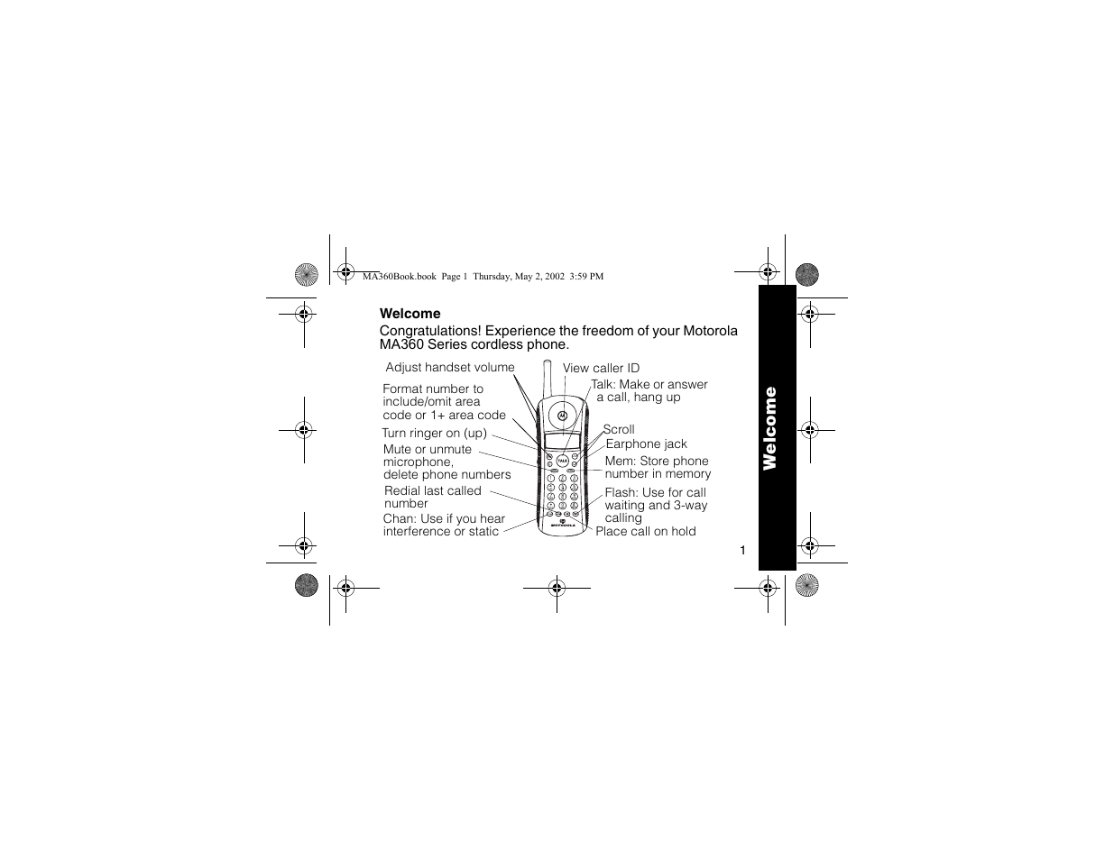 Welcome, We lcome | Motorola MA360 User Manual | Page 5 / 68