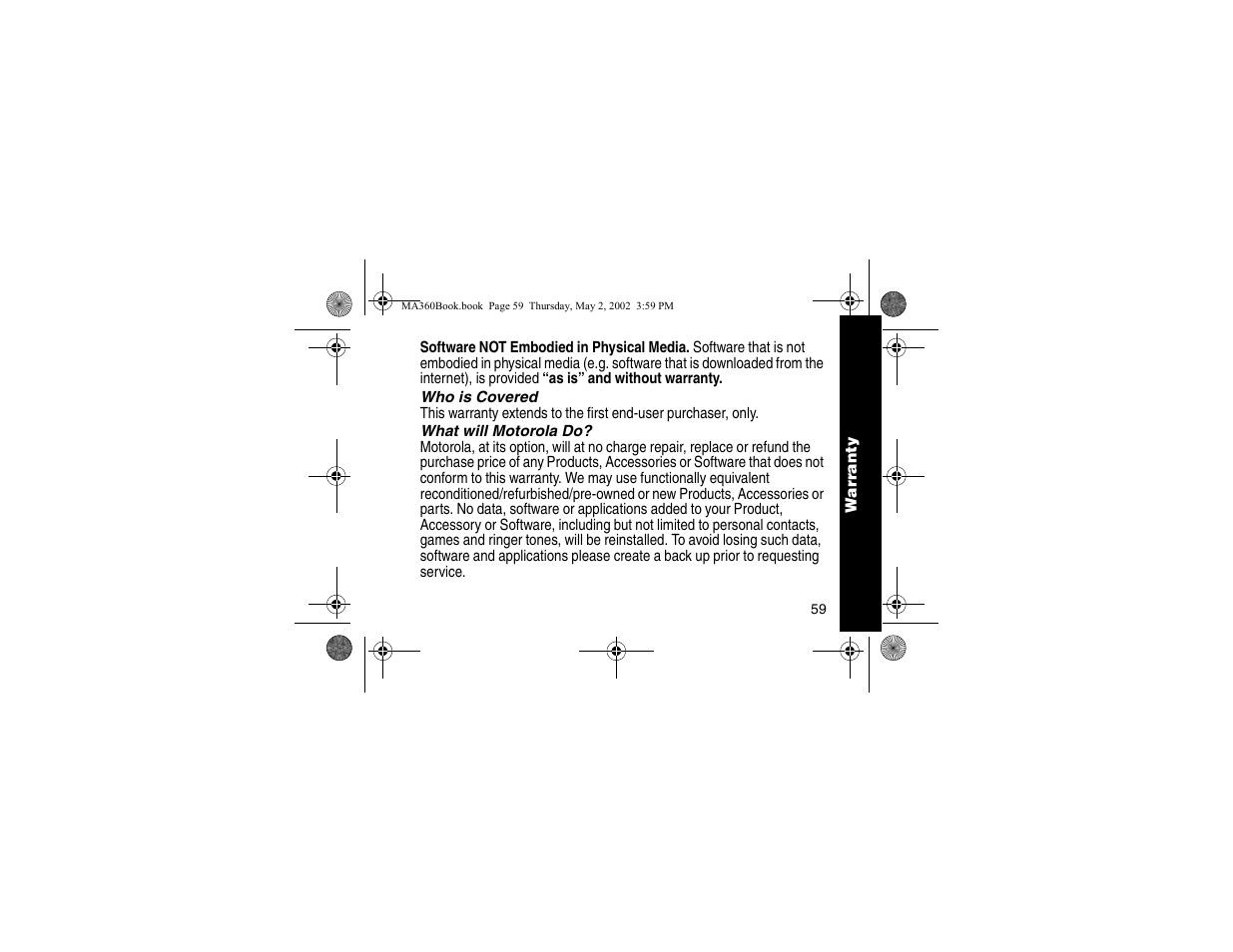 Motorola MA360 User Manual | Page 63 / 68