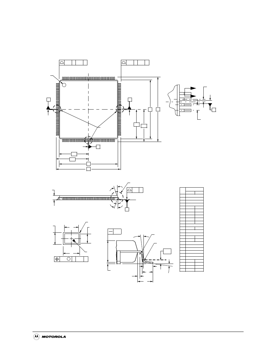 3 tqfp package dimensions, Tqfp package dimensions -3, Figure 20-2 | Mc68vz328 tqfp mechanical drawing -3 | Motorola MC68VZ328 User Manual | Page 355 / 376
