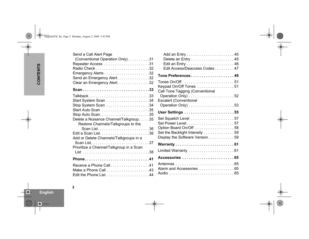 Motorola PM400 User Manual | Page 4 / 76