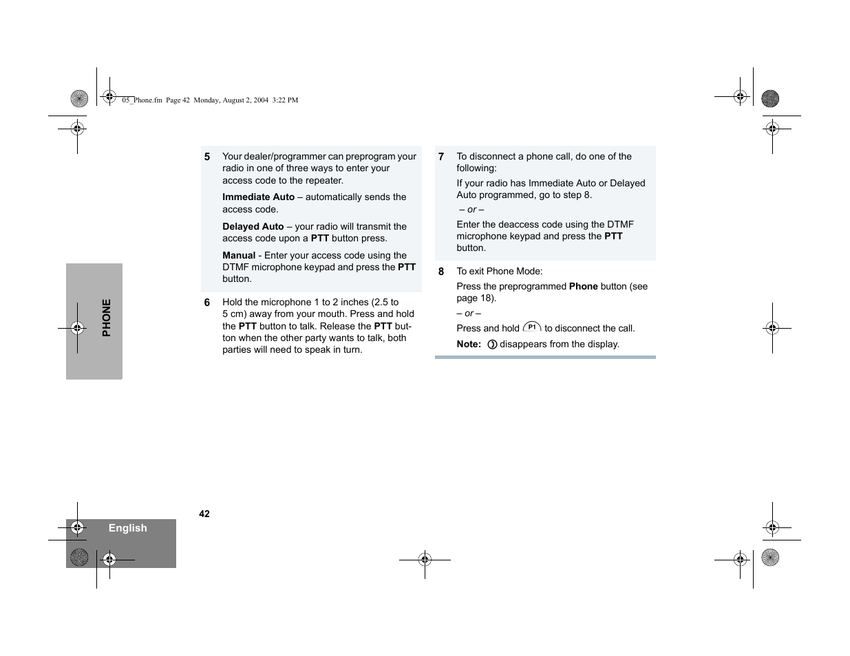 Motorola PM400 User Manual | Page 44 / 76