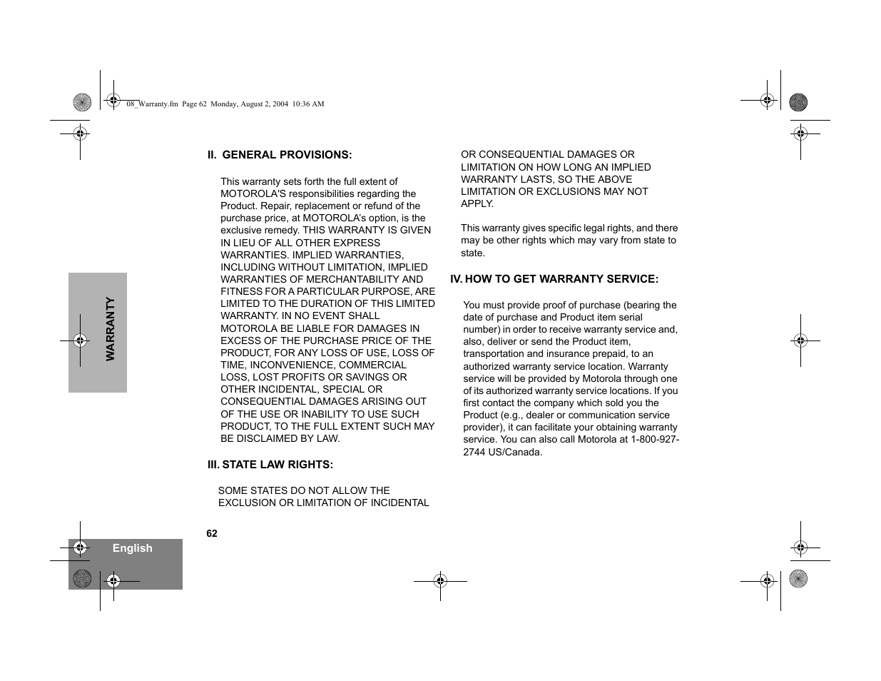 Motorola PM400 User Manual | Page 64 / 76