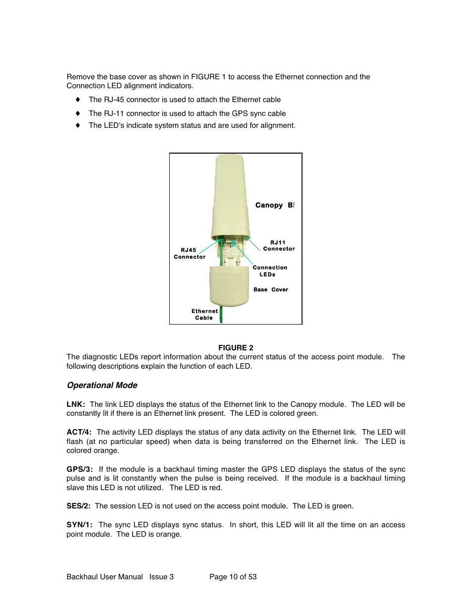 Motorola Canopy Backhaul Module User Manual | Page 10 / 53