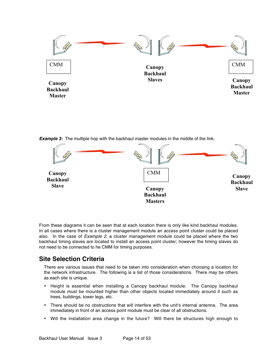 Site selection criteria | Motorola Canopy Backhaul Module User Manual | Page 14 / 53