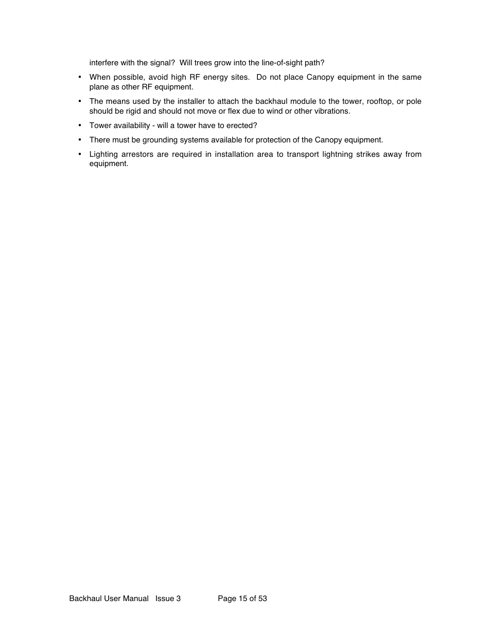 Motorola Canopy Backhaul Module User Manual | Page 15 / 53