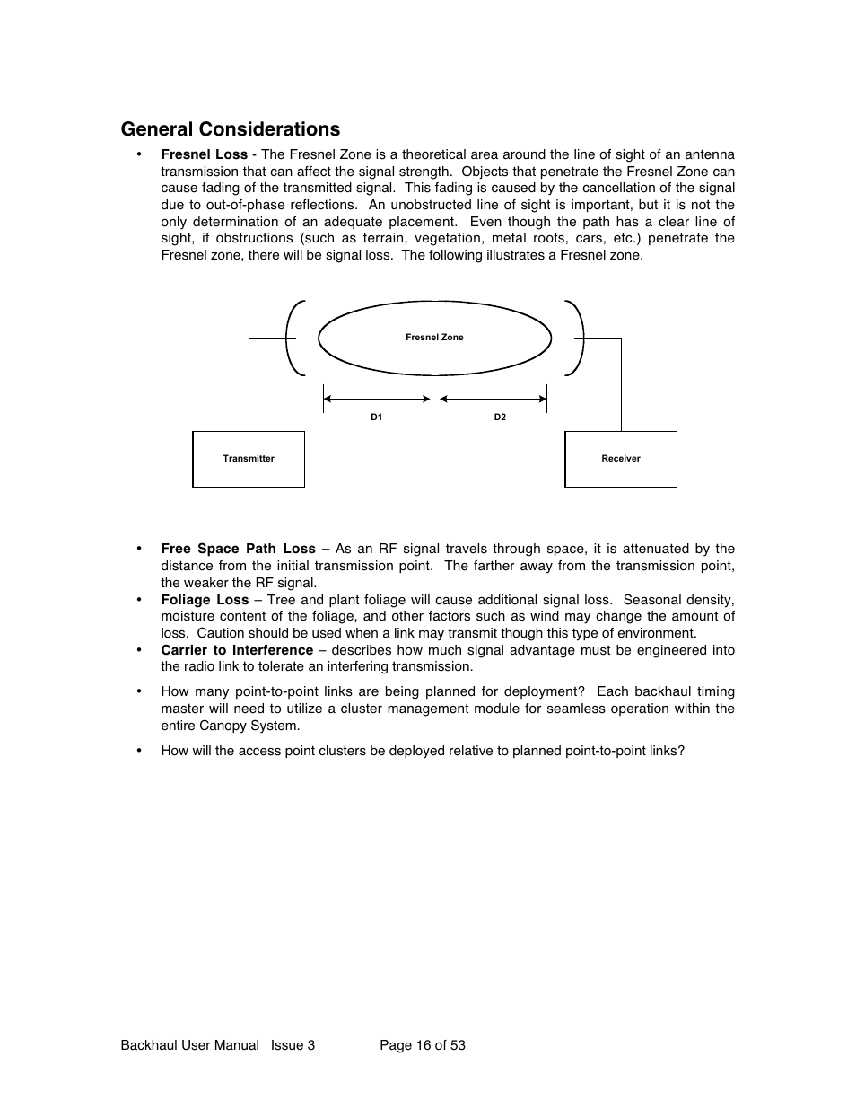 General considerations | Motorola Canopy Backhaul Module User Manual | Page 16 / 53