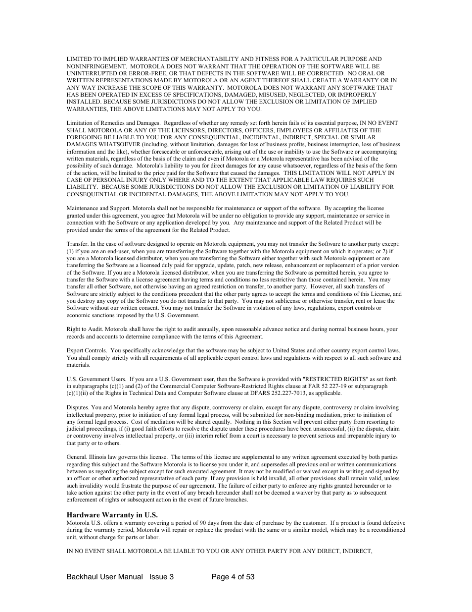 Motorola Canopy Backhaul Module User Manual | Page 4 / 53