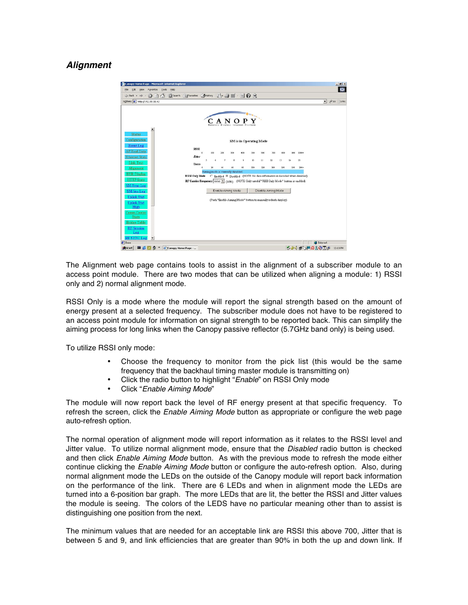 Alignment | Motorola Canopy Backhaul Module User Manual | Page 48 / 53