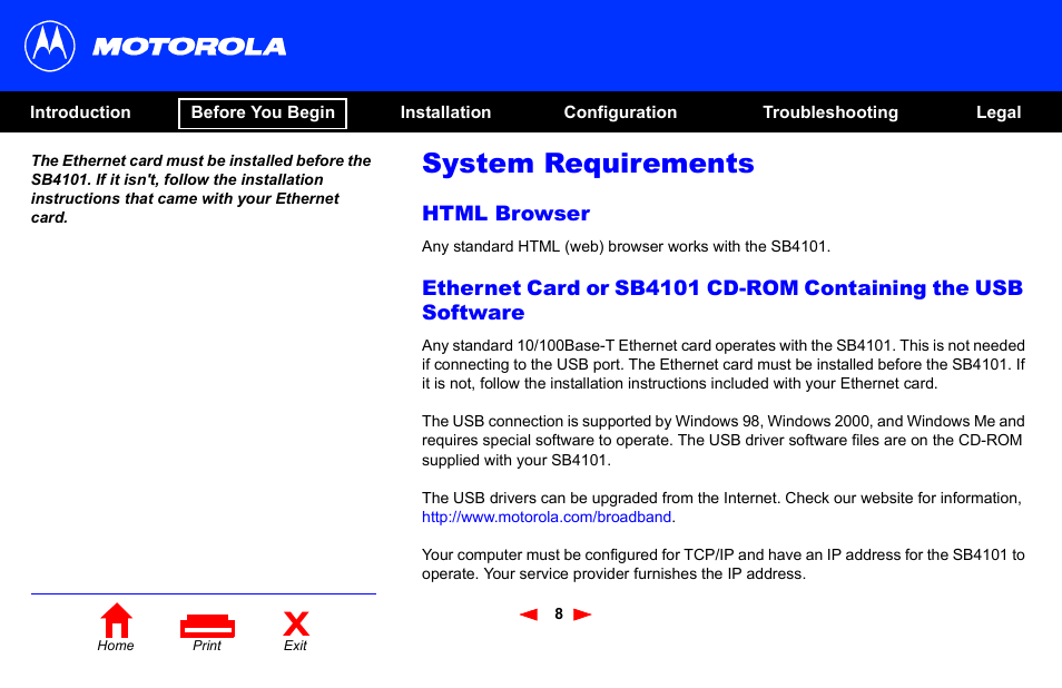 System requirements | Motorola SB4101 User Manual | Page 15 / 65