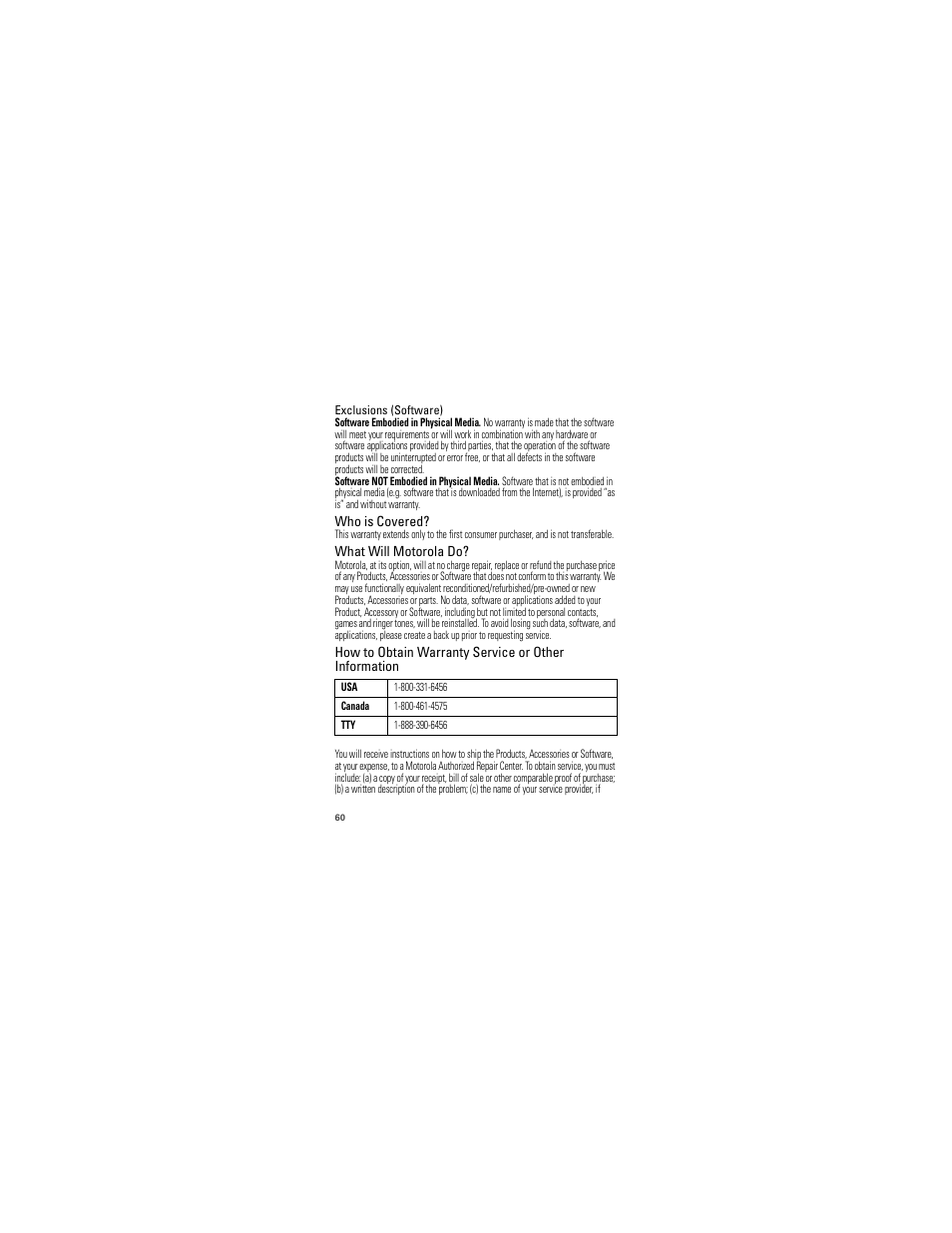 Motorola W418G User Manual | Page 62 / 134