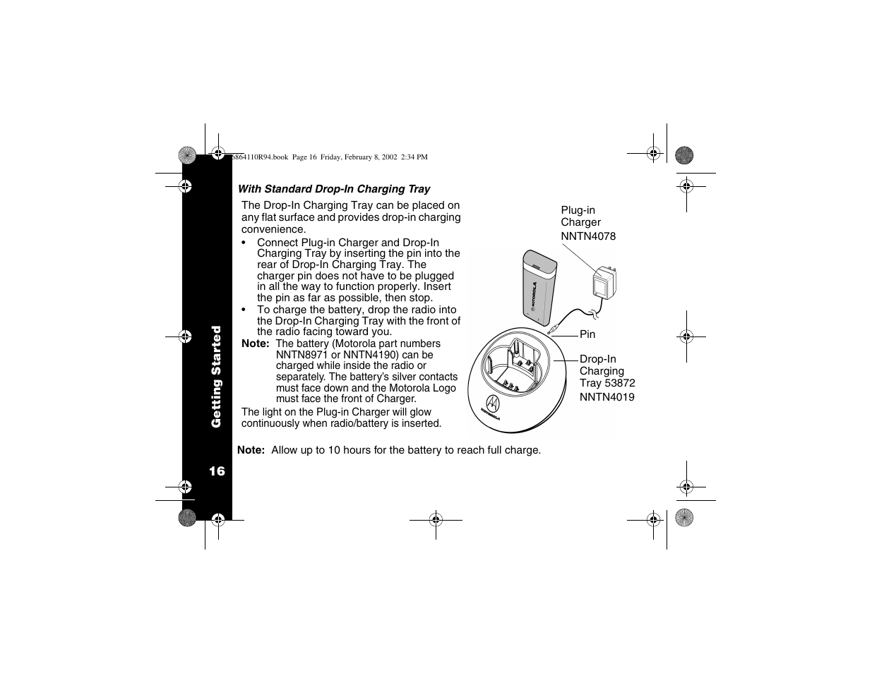 With standard drop in tray | Motorola T7200 User Manual | Page 21 / 66