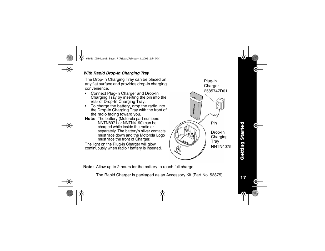 With rapid drop in tray | Motorola T7200 User Manual | Page 22 / 66