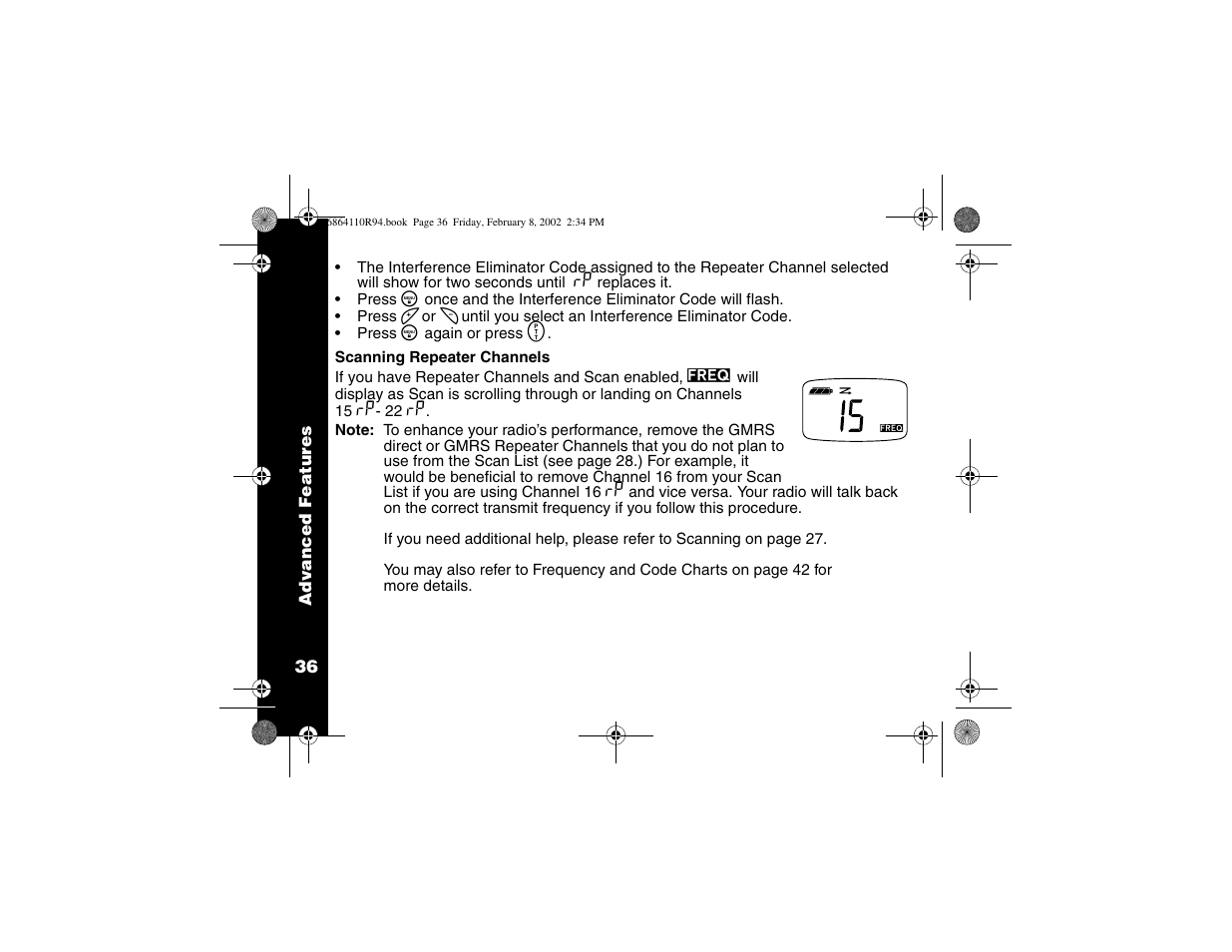 Scanning repeater channels | Motorola T7200 User Manual | Page 41 / 66