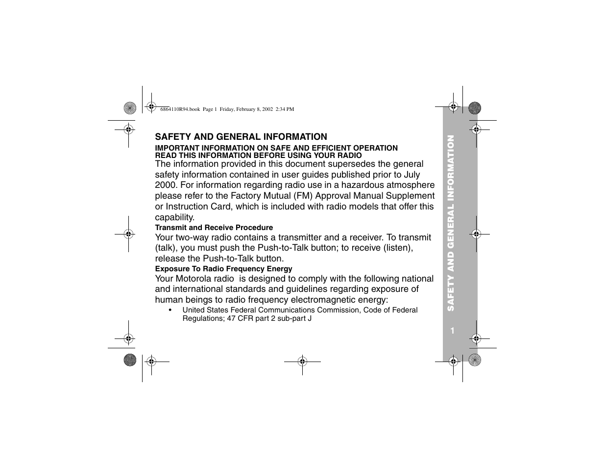 Satefy and general info | Motorola T7200 User Manual | Page 6 / 66