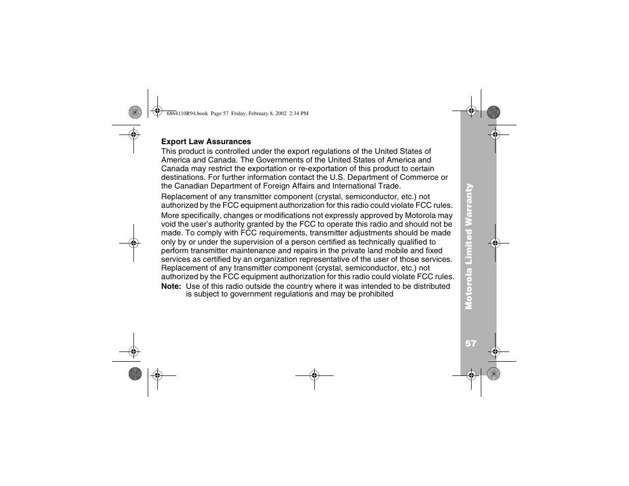 Motorola T7200 User Manual | Page 62 / 66