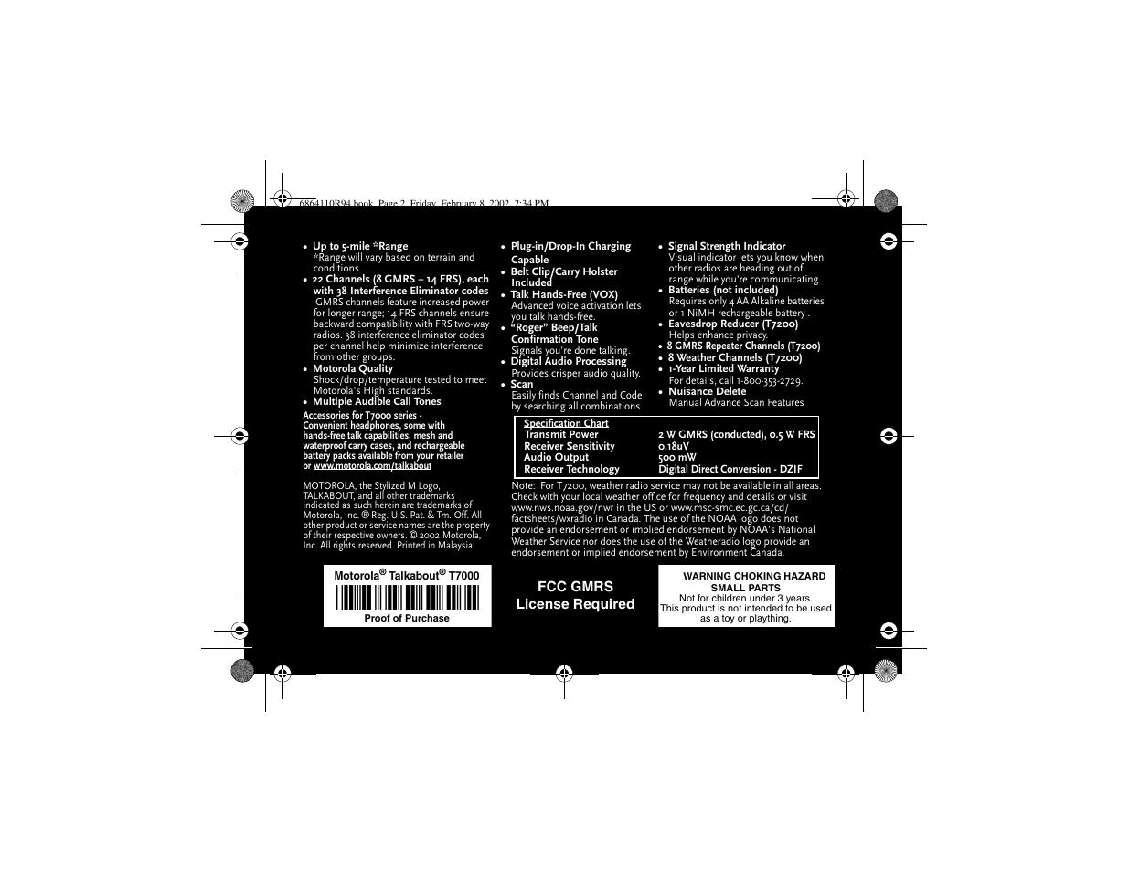 T7000 | Motorola T7200 User Manual | Page 66 / 66