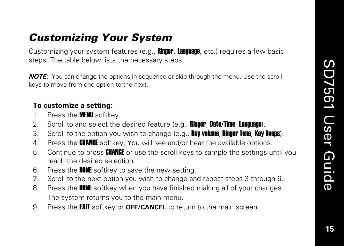 Sd7561 user guide, Customizing your system | Motorola SD7561 User Manual | Page 27 / 60