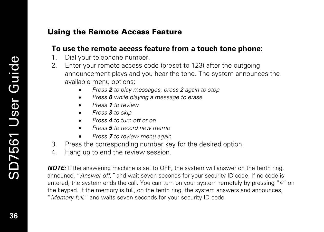 Sd7561 user guide | Motorola SD7561 User Manual | Page 48 / 60