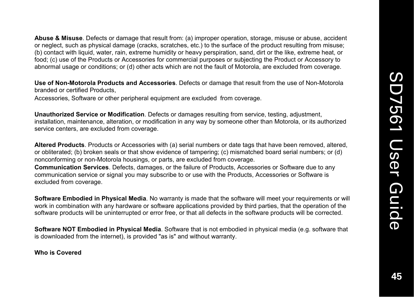 Sd7561 user guide | Motorola SD7561 User Manual | Page 57 / 60